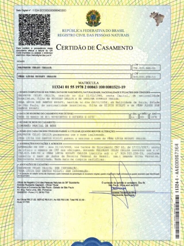 certidão de divórcio
