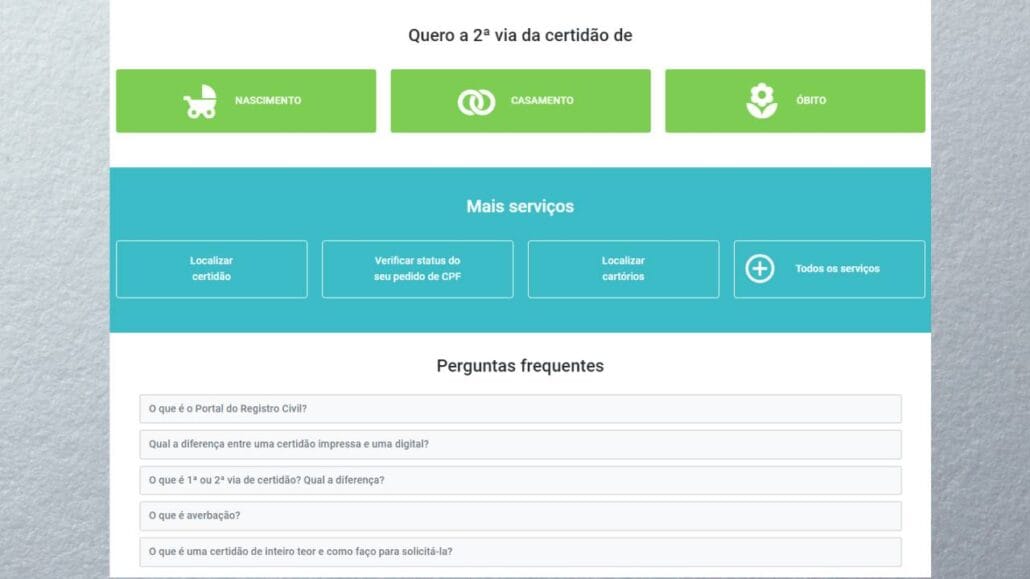 Site registro civil.