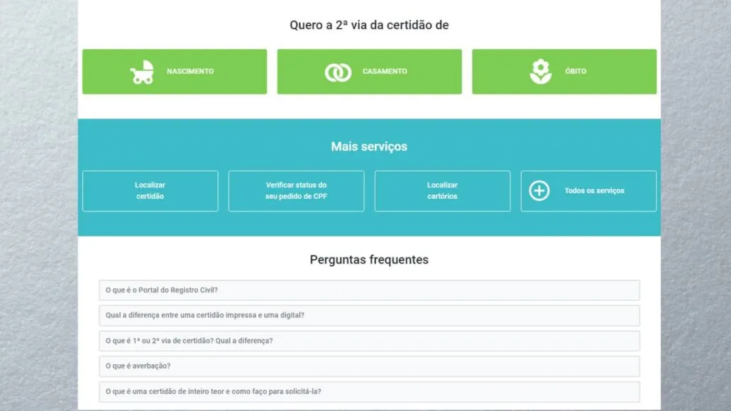 Site registro civil.