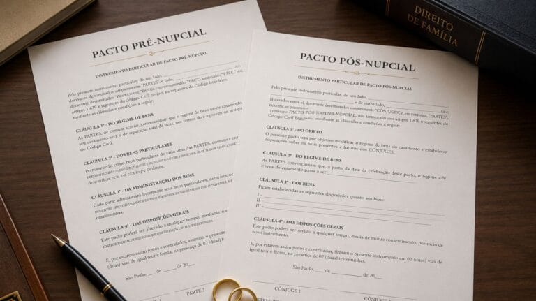 documentos de pacto pré e pós nupcial